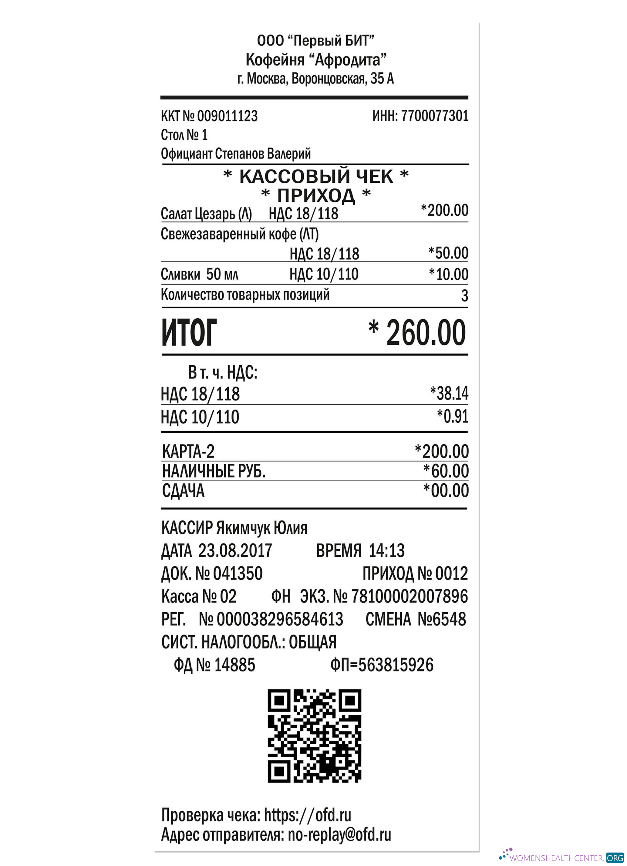Download APHRODITE CAFE payment receipt Photoshop template